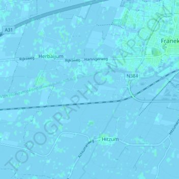 Topografische Karte Kie, Höhe, Relief