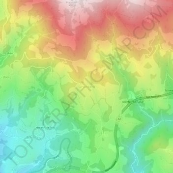 Topografische Karte Schönberg, Höhe, Relief