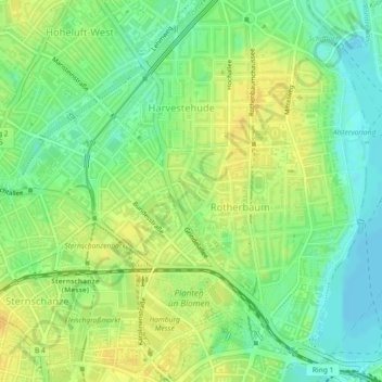 Topografische Karte Grindel, Höhe, Relief