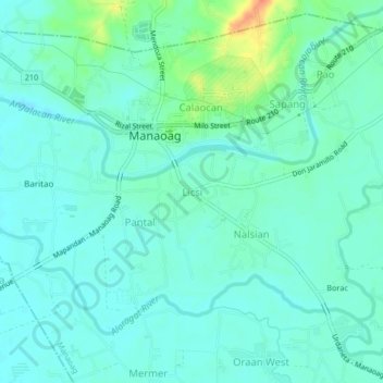 Topografische Karte Licsi, Höhe, Relief