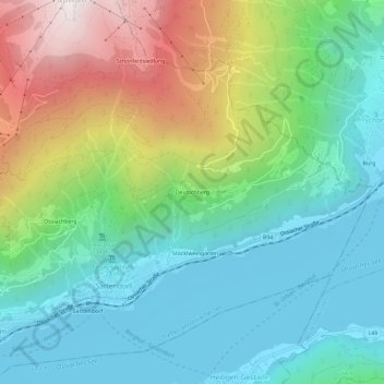 Topografische Karte Deutschberg, Höhe, Relief