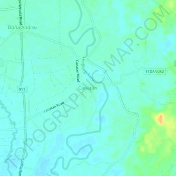 Topografische Karte Canatan, Höhe, Relief