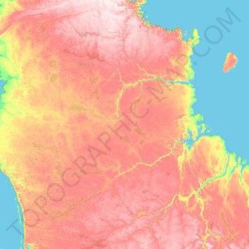 Topografische Karte Nunavik, Höhe, Relief