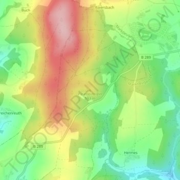Topografische Karte Peterleinstein, Höhe, Relief