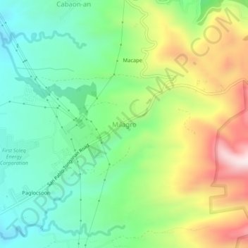 Topografische Karte Milagro, Höhe, Relief
