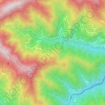 Topografische Karte Trogoni, Höhe, Relief