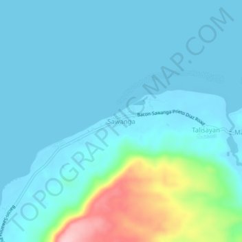 Topografische Karte Sawanga, Höhe, Relief