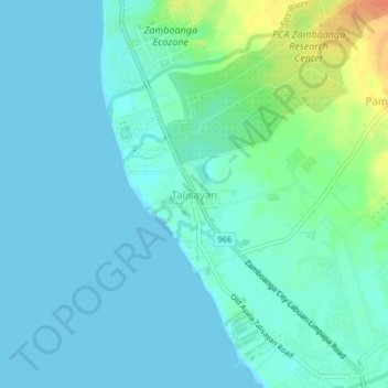 Topografische Karte Talisayan, Höhe, Relief