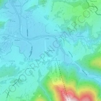 Topografische Karte Thurnbichl, Höhe, Relief