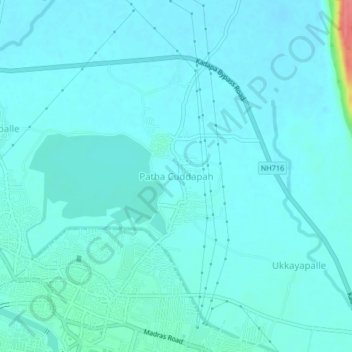 Topografische Karte Patha Cuddapah, Höhe, Relief