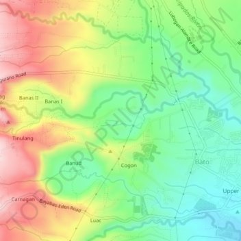 Topografische Karte Toril District, Höhe, Relief