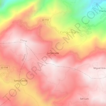 Topografische Karte La Ramada, Höhe, Relief