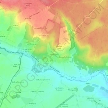 Topografische Karte La Garenne, Höhe, Relief