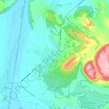 Topografische Karte Chamagnieu, Höhe, Relief