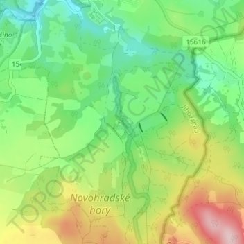Topografische Karte Piberschlag, Höhe, Relief