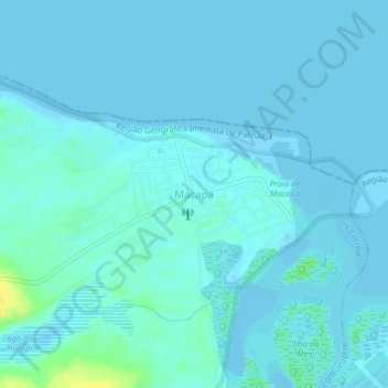 Topografische Karte Macapá, Höhe, Relief