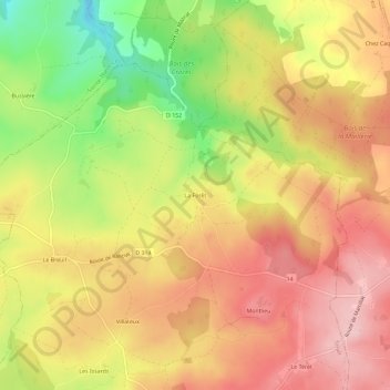 Topografische Karte La Forêt, Höhe, Relief