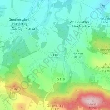 Topografische Karte Diehmen, Höhe, Relief