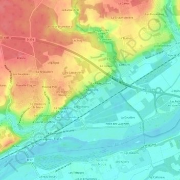 Topografische Karte La Mulotière, Höhe, Relief