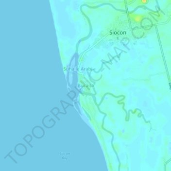 Topografische Karte Bucana, Höhe, Relief