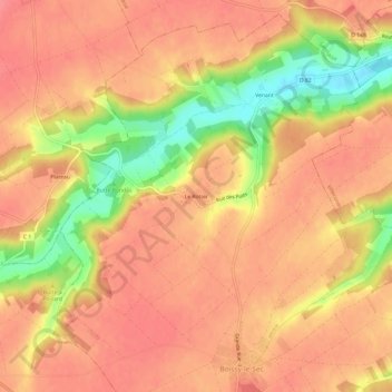 Topografische Karte Le Rotoir, Höhe, Relief