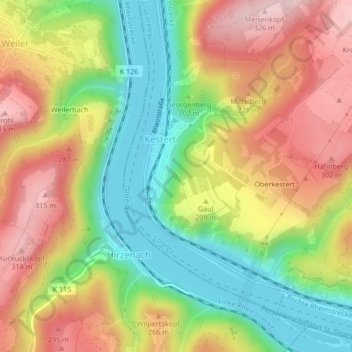 Topografische Karte Am Rädchen, Höhe, Relief