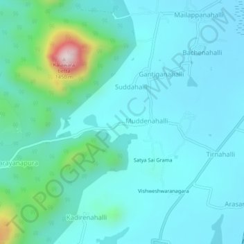 Topografische Karte Chigatenahalli, Höhe, Relief