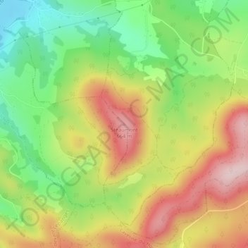 Topografische Karte Stéaumont, Höhe, Relief