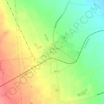 Topografische Karte El Bordo, Höhe, Relief