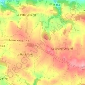 Topografische Karte Launay, Höhe, Relief