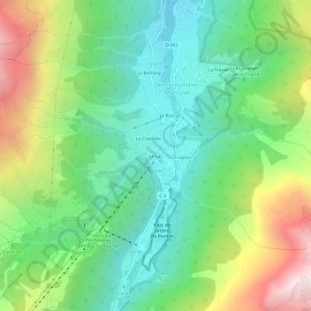 Topografische Karte Le Lay, Höhe, Relief