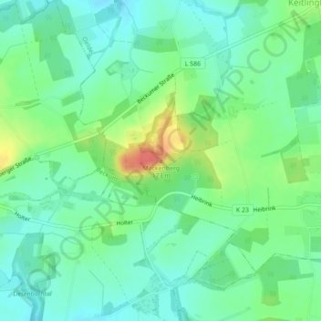 Topografische Karte Mackenberg, Höhe, Relief