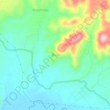 Topografische Karte Bora, Höhe, Relief