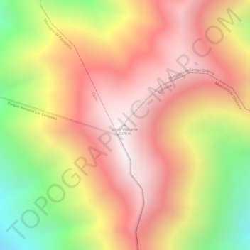 Topografische Karte Cerro Malcante, Höhe, Relief