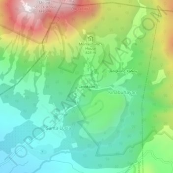 Topografische Karte Langkaan, Höhe, Relief