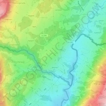 Topografische Karte Scheffau, Höhe, Relief