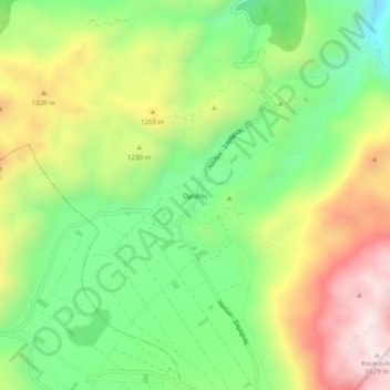 Topografische Karte Omalos, Höhe, Relief