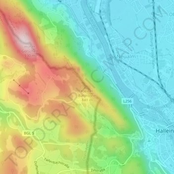 Topografische Karte Kleiner Barmstein, Höhe, Relief