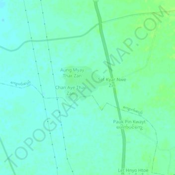 Topografische Karte Ma Har Nwe Zin, Höhe, Relief
