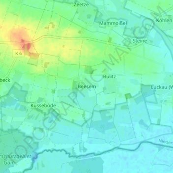 Topografische Karte Beesem, Höhe, Relief