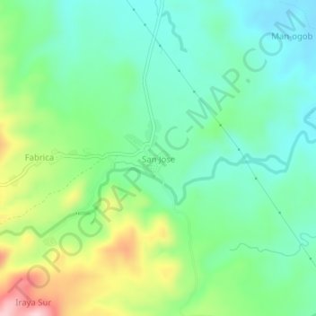 Topografische Karte San Jose, Höhe, Relief