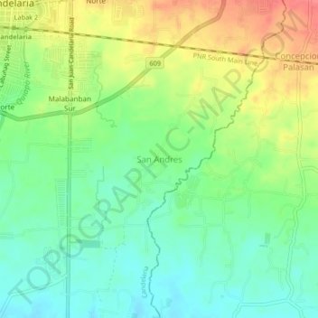 Topografische Karte San Andres, Höhe, Relief