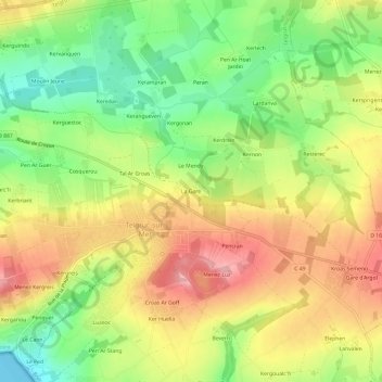 Topografische Karte La Gare, Höhe, Relief