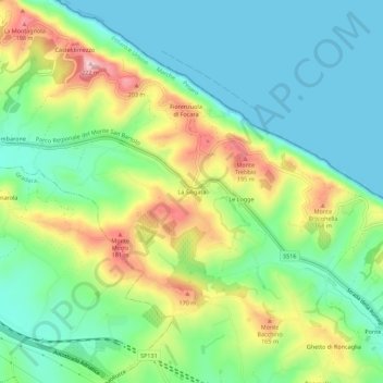 Topografische Karte La Siligata, Höhe, Relief