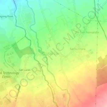 Topografische Karte San Luis, Höhe, Relief
