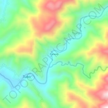 Topografische Karte Dacwag, Höhe, Relief