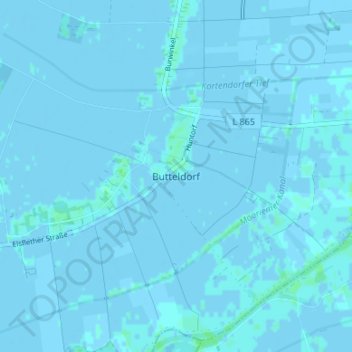 Topografische Karte Butteldorf, Höhe, Relief