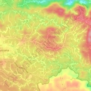 Topografische Karte San Pablo, Höhe, Relief