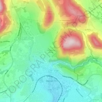 Topografische Karte Hameau du Garat, Höhe, Relief