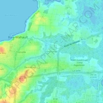 Topografische Karte Fond Sarrail, Höhe, Relief